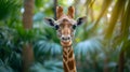 A Beautiful Giraffe Looks At The Camera