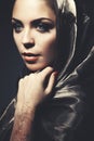 Beautiful girl in the Arab image with bright oriental make-up. Royalty Free Stock Photo