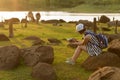 Beautiful girl backpacker