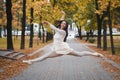 Beautiful girl ballerina dancing outdoor Royalty Free Stock Photo