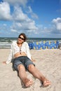 Beautiful girl on a beach. Royalty Free Stock Photo