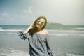 Beautiful Girl on the beach style.Travel and Vacation. Royalty Free Stock Photo