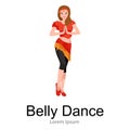 Beautiful girl belly dancer with space pattern on dress Royalty Free Stock Photo