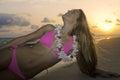 Beautiful girl in bikini at the beach Royalty Free Stock Photo