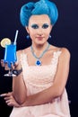 Beautiful girl with blue hair Royalty Free Stock Photo