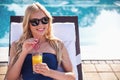 Girl at the pool Royalty Free Stock Photo