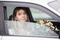 Beautiful girl bride with a wedding bouquet Royalty Free Stock Photo