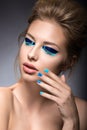 Beautiful girl with bright creative fashion makeup Royalty Free Stock Photo