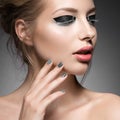 Beautiful girl with bright creative fashion makeup Royalty Free Stock Photo