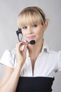 Beautiful girl - call center operator Royalty Free Stock Photo