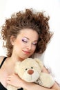 Beautiful girl close up sleeping Royalty Free Stock Photo