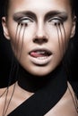 Beautiful girl with creative make-up in Gothic Royalty Free Stock Photo