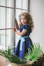 Beautiful girl with curly blond hair Royalty Free Stock Photo