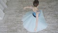 Beautiful Girl Dancer Performs Elements Of Classical Ballet In The Loft Design. Female Ballet Dancer Dancing. Close Up Royalty Free Stock Photo