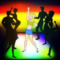 Beautiful girl dancing on disco Royalty Free Stock Photo