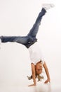 Beautiful Girl Doing Cartwheel Royalty Free Stock Photo