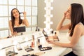 Beautiful girl doing makeup Royalty Free Stock Photo