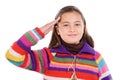 Beautiful girl doing a military salute Royalty Free Stock Photo