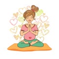 Beautiful girl doing prenatal yoga. Royalty Free Stock Photo