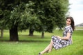 Beautiful girl in dresses for a walk