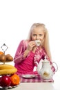 Beautiful girl drinking tea. Royalty Free Stock Photo