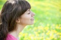 Beautiful girl enjoying the Sun on the meadow Royalty Free Stock Photo