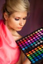 Beautiful girl with eye shadow for make-up Royalty Free Stock Photo