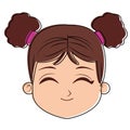 Beautiful girl face cartoon