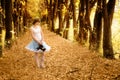 The beautiful girl in fantastic wood