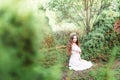 Beautiful girl. fantasy young woman in woods Royalty Free Stock Photo