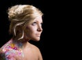 Beautiful girl with floral theme bodyart Royalty Free Stock Photo