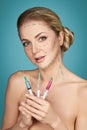 Beautiful girl getting beauty injections Royalty Free Stock Photo