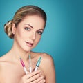 Beautiful girl getting beauty injections Royalty Free Stock Photo