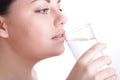 Beautiful girl with glass of water Royalty Free Stock Photo