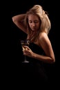 Beautiful girl with glass of wine Royalty Free Stock Photo