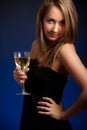 Beautiful girl with glass of wine Royalty Free Stock Photo