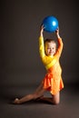 Beautiful girl gymnast with ball Royalty Free Stock Photo