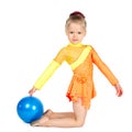 Beautiful girl gymnast with a ball Royalty Free Stock Photo