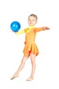 Beautiful girl gymnast with a ball Royalty Free Stock Photo