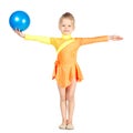 Beautiful girl gymnast with a ball Royalty Free Stock Photo