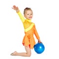 Beautiful girl gymnast with a ball Royalty Free Stock Photo