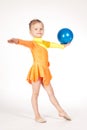 Beautiful girl gymnast with a ball Royalty Free Stock Photo