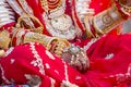 Beautiful girl hand decorated with henna style of an Indian bride. Jaisalmer, India Royalty Free Stock Photo