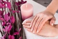 Elegant Ombre French Nails and Serene Spa Vibes