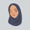 beautiful girl with headscarf. illustration character