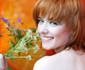 Beautiful girl with herb Royalty Free Stock Photo