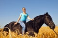 Beautiful girl on horseback