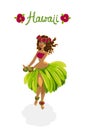 Beautiful girl - hula dancer Royalty Free Stock Photo