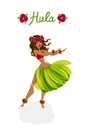 Beautiful girl - hula dancer Royalty Free Stock Photo