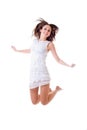 Beautiful girl jumping of joy Royalty Free Stock Photo